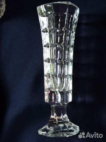 Хрустальные мини вазы, подсвечники Богемия Винтаж