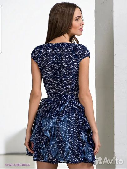 Платье женское летнее шифоновое в горох р-р 44