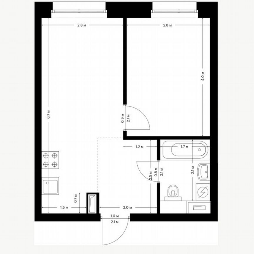 1-к. квартира, 35,9 м², 15/53 эт.