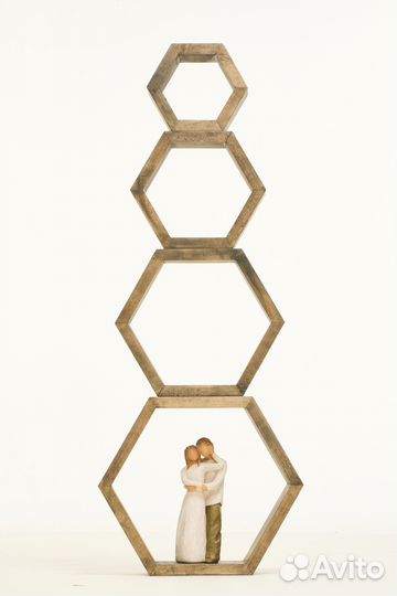 Полки настенные соты 4 шт