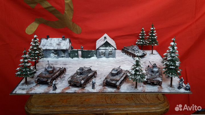 Панорама Танковый бой. Зима 1941. Солдатики Танки