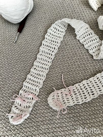 Шарф вязанный с бантиками из Pinterest