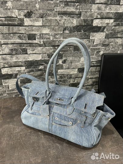 Сумка birkin джинсовая
