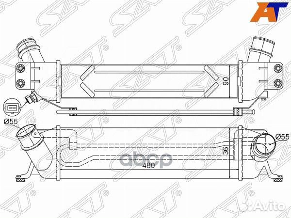 Радиатор интеркулера hyundai H-1/starex 07- ST