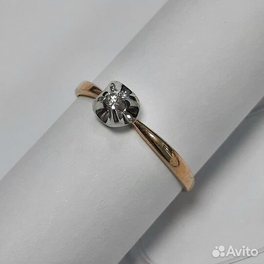 Золотое кольцо с бриллиантом 585(Рассрочка/Кредит)