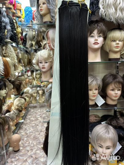 Волосы на заколках, пряди, трессы, термоволокно