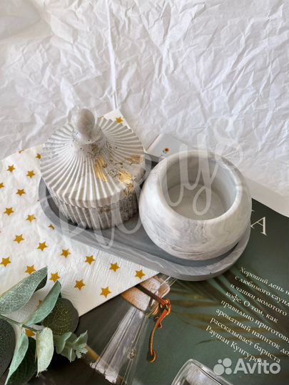 Подсвечник из гипса для чайных свечей