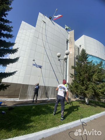 Мытье фасадов, окон,Клининг