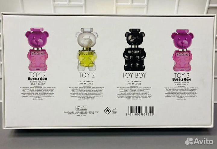 Подарочный набор духов Москино Той 2, 4х30мл Мишка