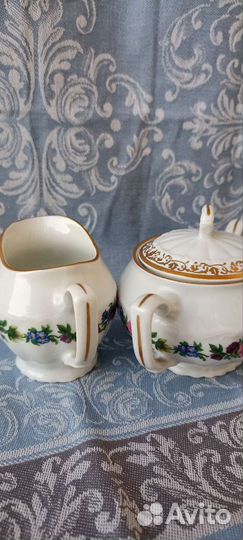 Сливочник и сахарница Bogucice фарфор винтаж