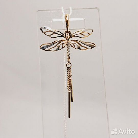Золотая подвеска с фианитом