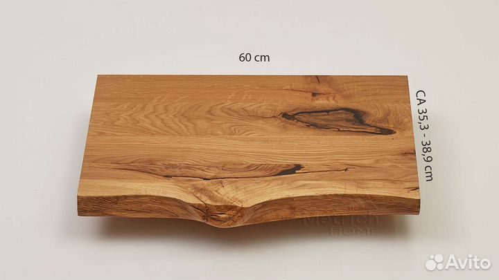 Столешница дубовая с живым краем 60х35