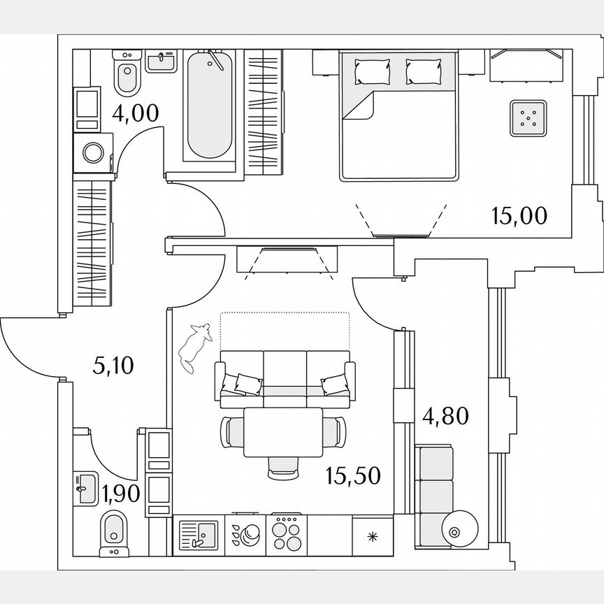 1-к. квартира, 26,9 м², 11/13 эт.