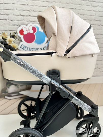 Коляска adamex porto бежевая