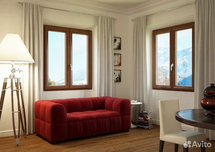 Пластиковые окна на дачу и в дом с отделкой