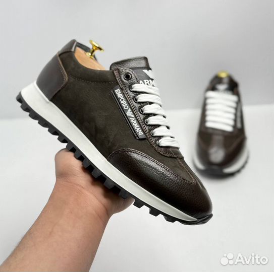 Кроссовки мужские кожаные emporio armani