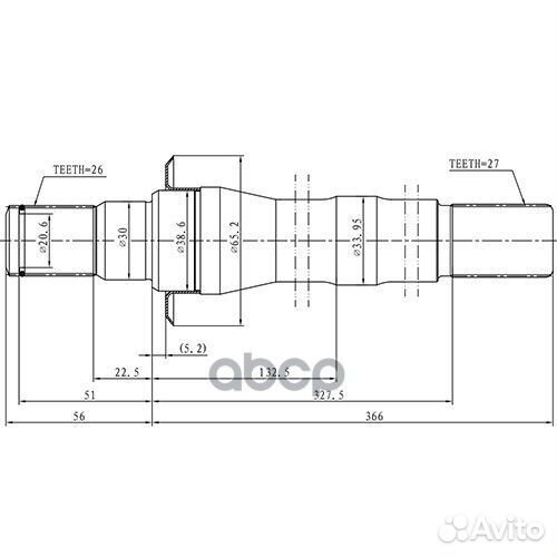 Полуось Z88128R Zikmar