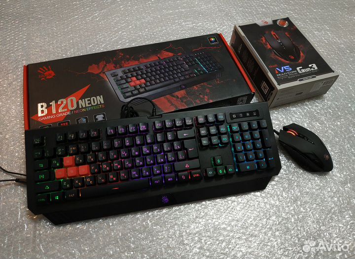 Игровой комплект клавиатура и мышь A4tech Bloody