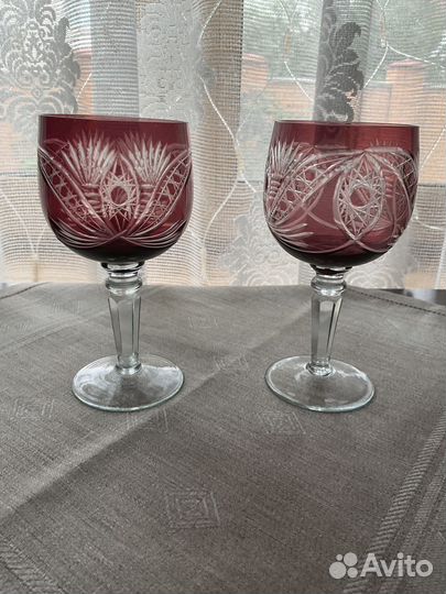 Бокалы фужеры марганцевое стекло. Германия