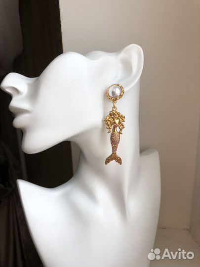 Сирена Серьги и клипсы в стиле Trifari