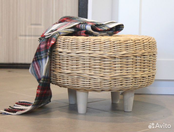 Пуфик в прихожую плетеная мебель дуб сканди новый