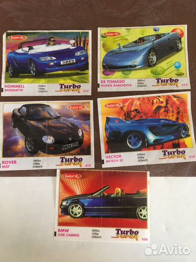 Вкладыши от жвачки turbo, bombibom