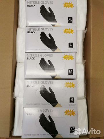 Перчатки чёрные нитриловые Nitrile Gloves опт розн объявление продам
