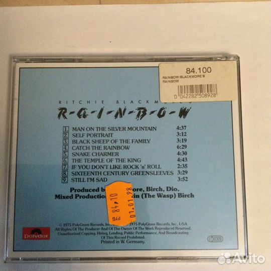 CD Rainbow/R. Blackmore's,1997,France