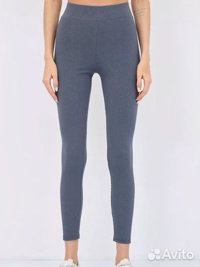 Лосины в рубчик серые графит