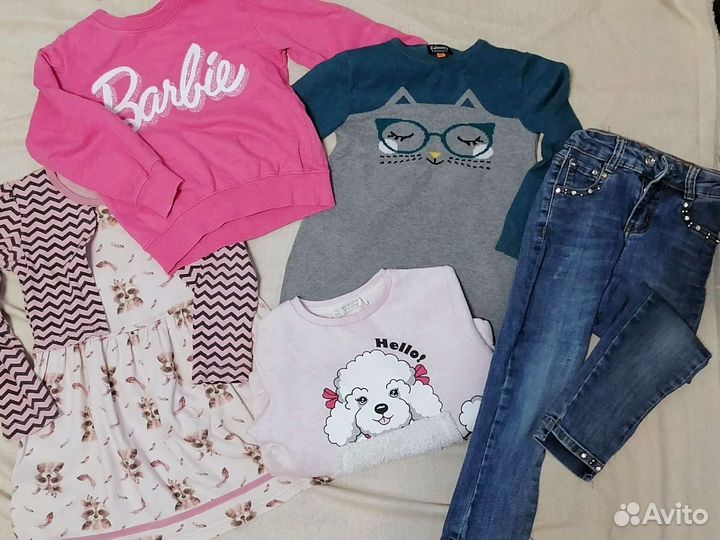 Детские вещи пакетом для девочек 110 см