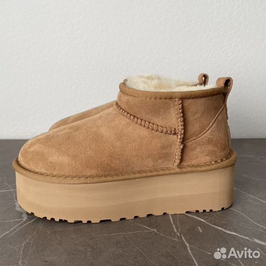 Угги Ugg classic ultra mini platform chestnut