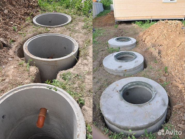 Септик канализация сливная из жби колец