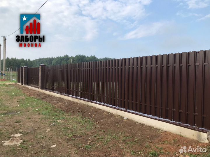 Забор из профнастила / штакетник / от изготовителя