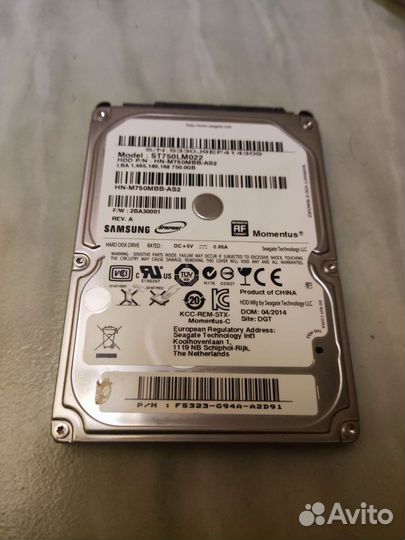 Жесткий диск для ноутбука 750gb Samsung