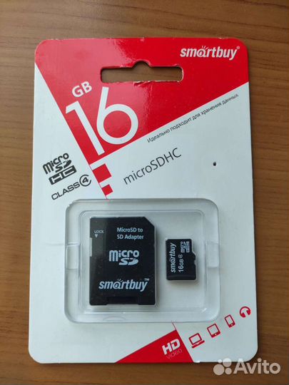 Карта памяти MicroSD 16 Гб