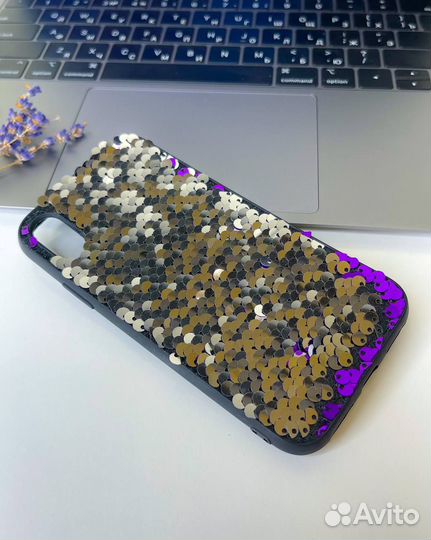 Чехол для iPhone X/XS c пайетками