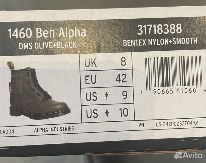 Dr Martens alpha industries Оригинал