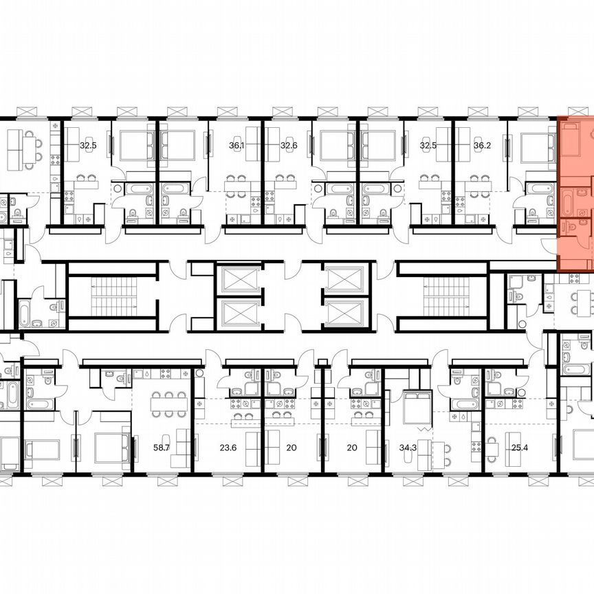 2-к. квартира, 49,7 м², 12/25 эт.