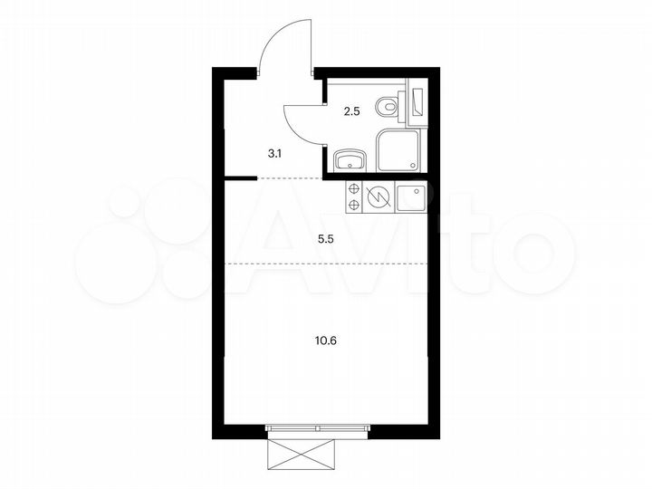 Квартира-студия, 21,7 м², 24/24 эт.