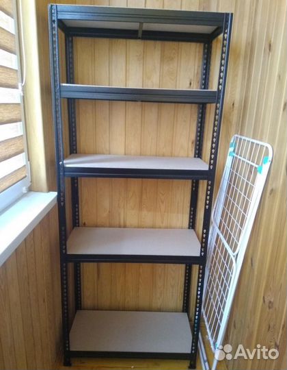 Стеллаж черный Loft для балкона (ширина 90 см)