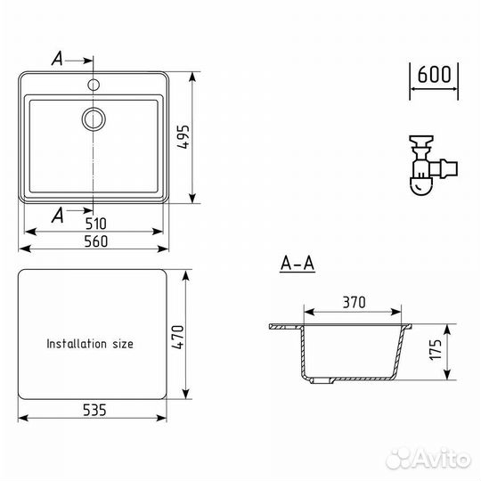 Кухонная мойка Ulgran U-104-331, белый