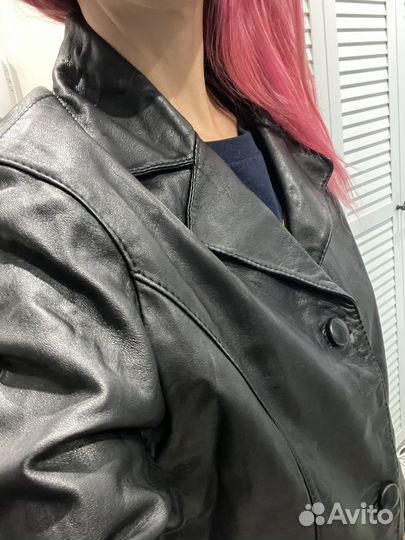 Кожаная куртка пиджак винтаж