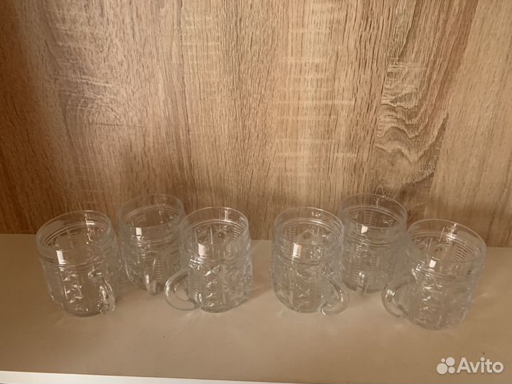 Хрустальные кружки (чашки) с ручками