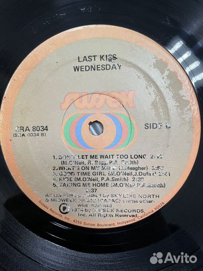 Last kiss Wednesday 1974 USA винил