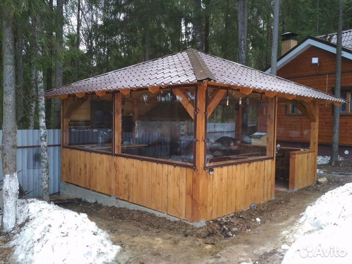 Мягкие окна для беседки в Белоусово