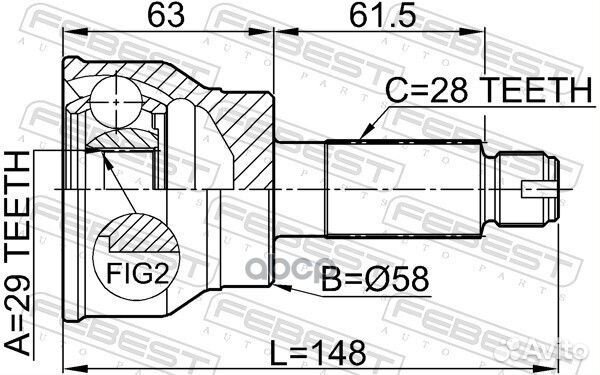 ШРУС внешний suzuki SX4 0710-037 0710-037 Febest