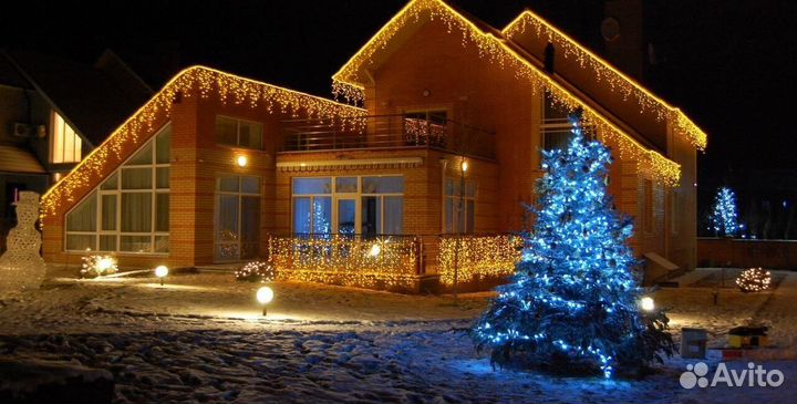 Освещение фасада / Контурная подсветка / Украшение