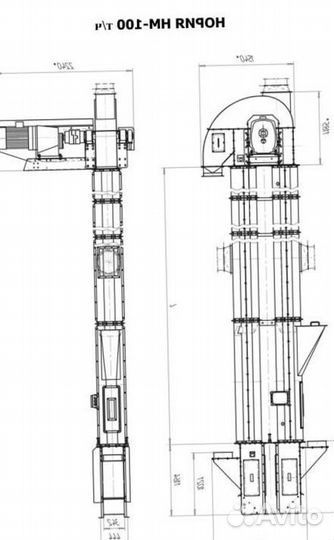 Элеватор зерновой Нория 20 т/ч
