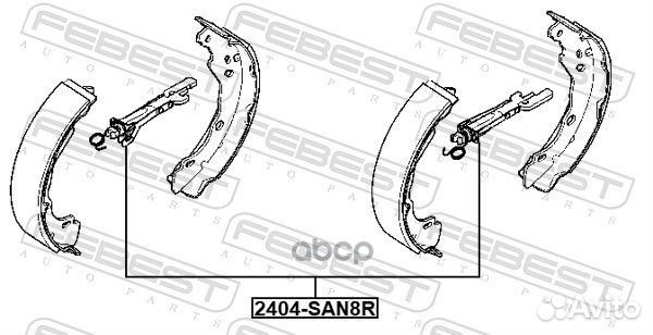 Распорная планка колодок renault 2404-SAN8R Febest