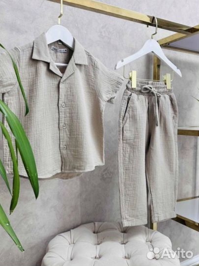 Муслиновый костюм на мальчика 92 110 116 122 128